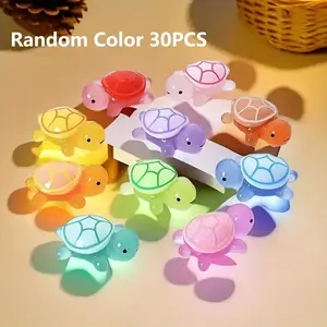 Random Color Luminous Turtle Design Ornament, 30pcs/set Cute Turtle Decoration, Mini Glow in The Dark Turtle Ornament, Decorative Figurines for Home Decor