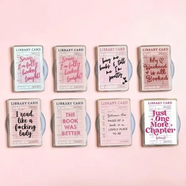Bookish Library Card MagSafe Phone Grip, Funny Reader Quote Phone Holder Stand, Book Lover Kindle Grip, Reading Gift Accessory