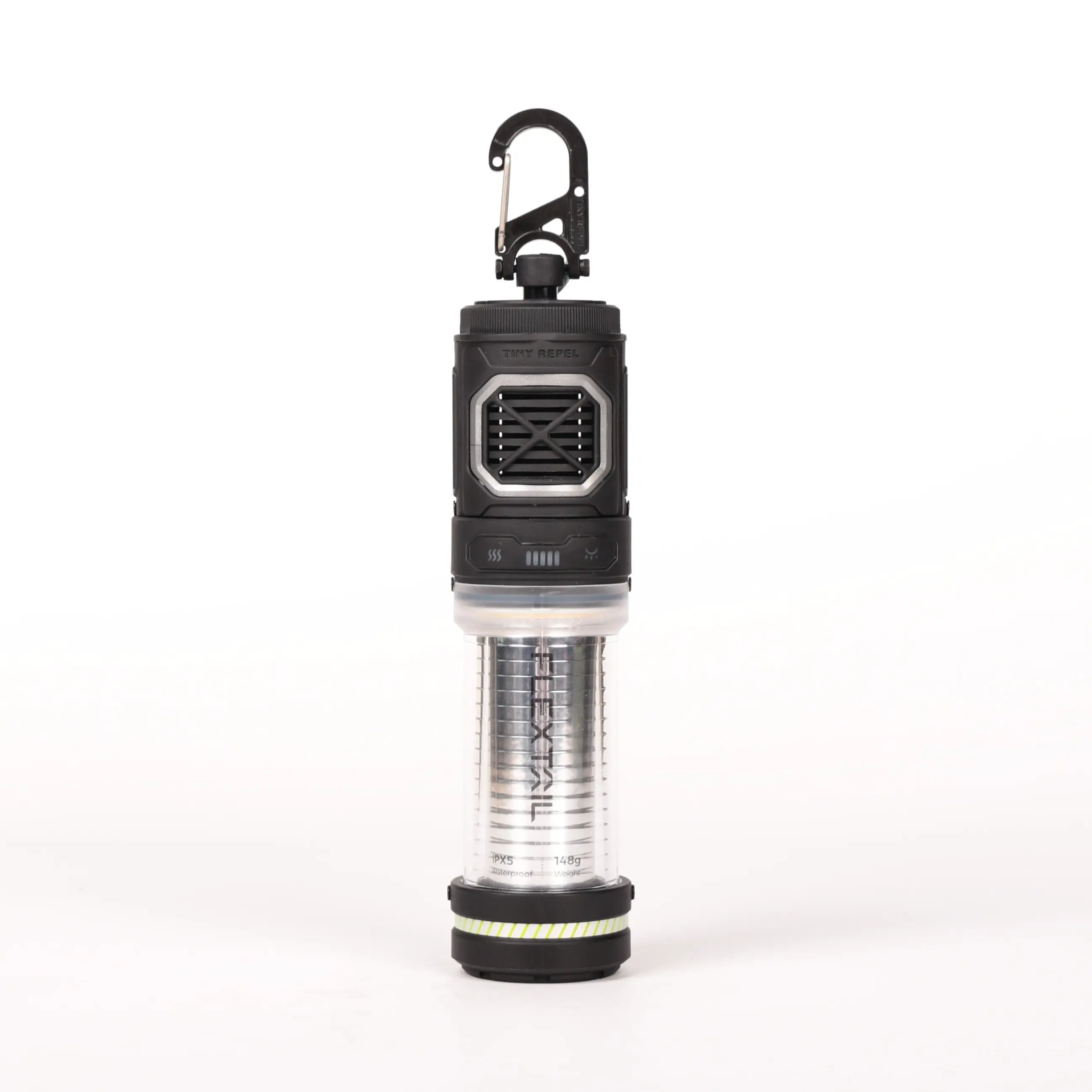 FLEXTAIL Tiny Repel - Black, Rechargeable Mosquito Repellent, 329°F Heating, 30ft Protection Zone for Outdoor Camping Backpacking Patiosm, Hiking, Glamping, Durable, IPX5 Waterproof, 400 Lumens Light