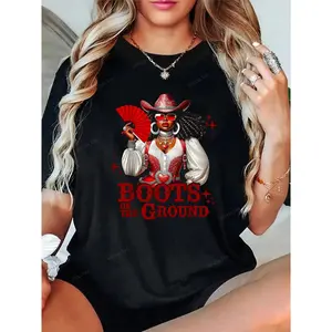 Boots On The Ground Boot Cowboy Western Cowgirl Linedance T-Shirt- Graphic Tees Festival Outfits Outfits For Women, Shirt Tops For Summer, Top De Mujer Women Summer Clothes