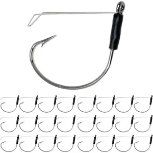Ultra Sharp Weedless Wacky Fishing Hooks Super Strong Wacky Worm Hooks - 25 Pack Wide Gap Neko Wacky Rig Hooks for Bass and Other Fish