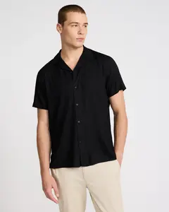 Express Solid Rayon Short Sleeve Shirt