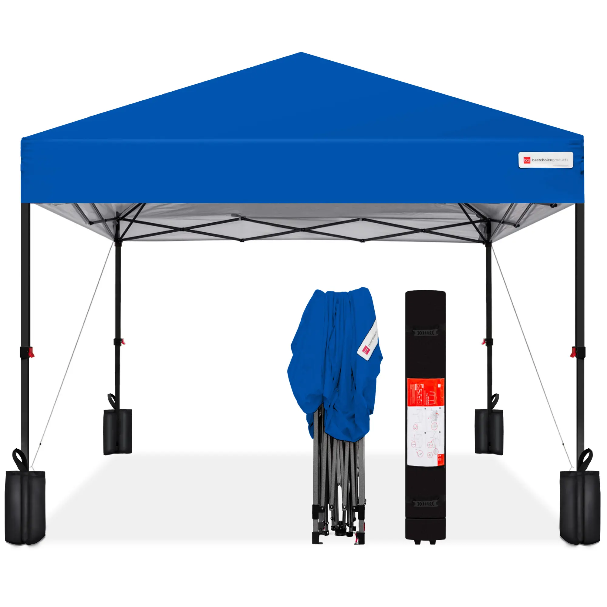 Best Choice Products 10x10ft Easy Setup Pop Up Canopy w/ 1-Button Setup, Wheeled Case, 4 Weight Bags Best Choice Products 10x10ft Easy Setup Pop Up Canopy w/ 1-Button Setup, Wheeled Case, 4 Weight Bags