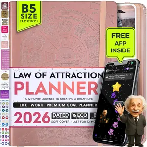 Law of Attraction Planner 2026 - B5 Size Weekly & Monthly Life Organizer with Vision Board Gift Box & Panduo App Inside, 295 Stickers for Goal Setting