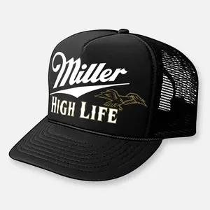 HIGH LIFE RACING TRUCKER HAT: Black Curved Bill