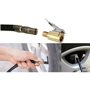 Tire Air Chuck with Clip Adapter, Brass Locking Tire Inflator Nozzle Adapter Connect, No Leakage Tire Chucks for Vehicle Inflator Compressor Pump Connect Accessories Tool 8mm 1Pack