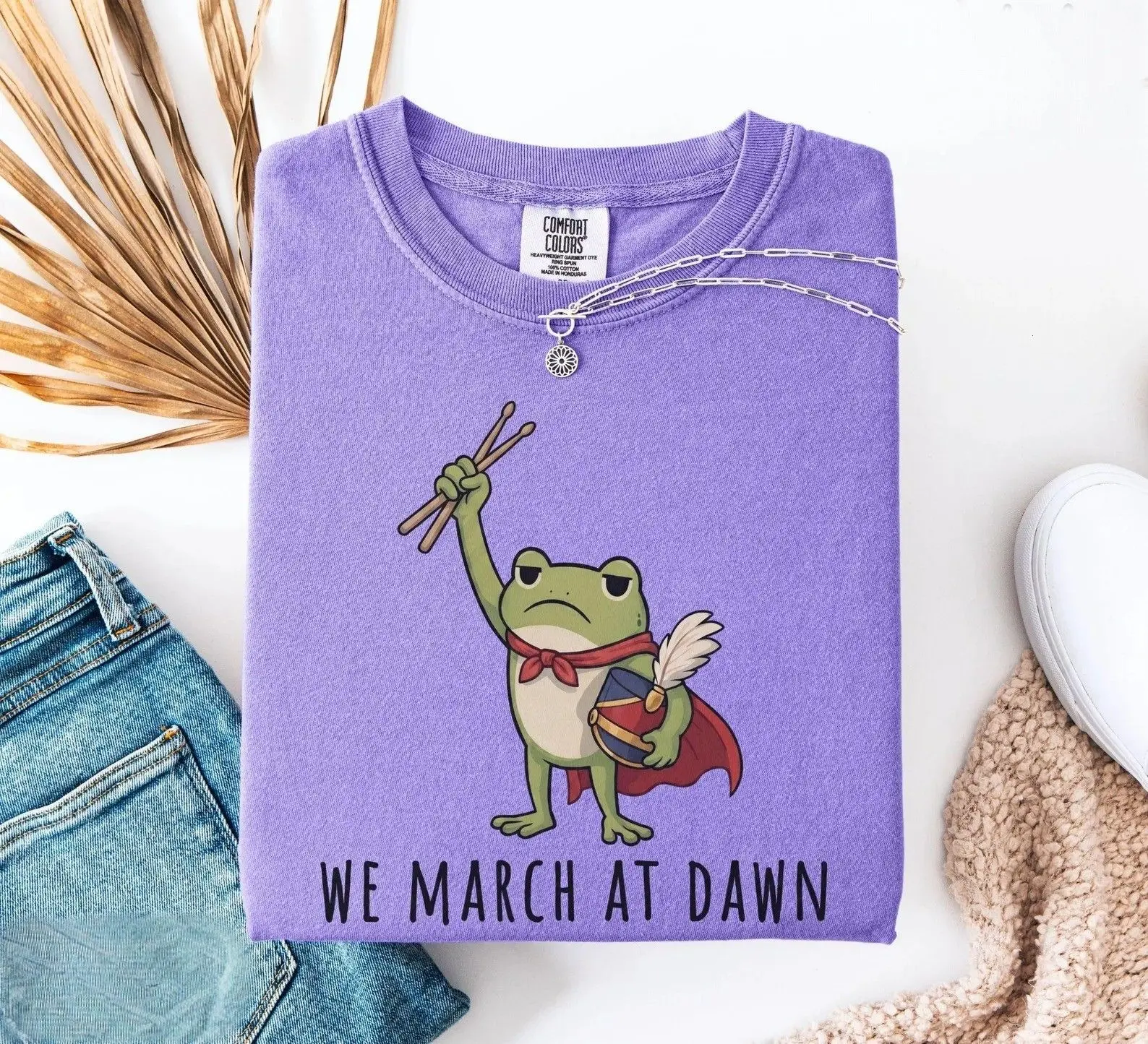 Marching Band Comfort Colors Tshirt, Funny Frog Marching Band Gifts