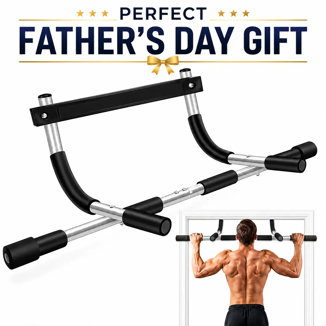 Upgrade Pull Up Bar for Doorway - Max Capacity 440 lbs, Portable Upper Body Workout Bar for Strength Training, Fitness Equipment
