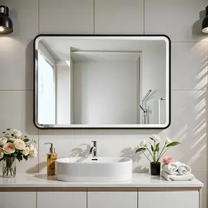 Nicole Selection Bathroom Mirror - Anti-Fog, IP44, Bluetooth, 3-Color Lighting, Aluminum Frame, Wall-Mounted for Vanity