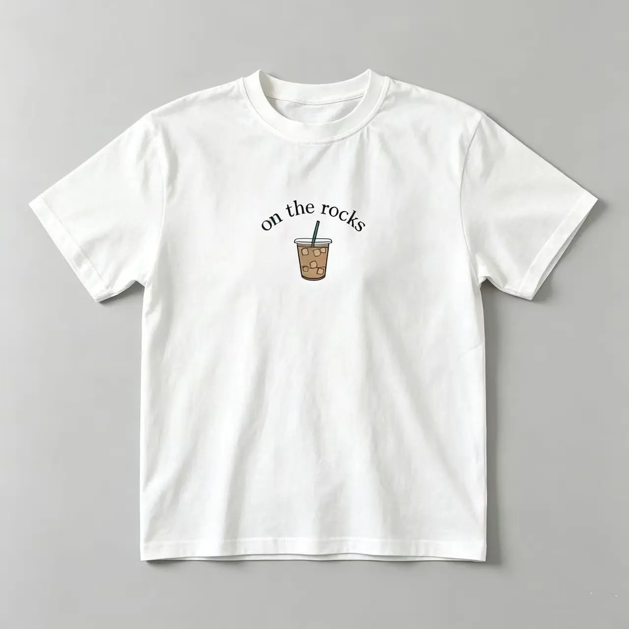 Comfort Washed Cotton Coffee Shirt - Iced Coffee Lover Gift - Multi Color Short Sleeve Tee - Funny Coffee T-Shirt - Trendy Round Neck Casual Top