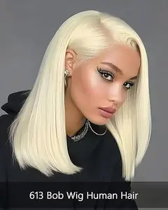 Blonde Bob Wig Human Hair Straight 613 Lace Front Wig 13X4 HD lace Front Bob Wig Pre Plucked With Baby Hair 180% Density 613 Short Bob Wigs for Women