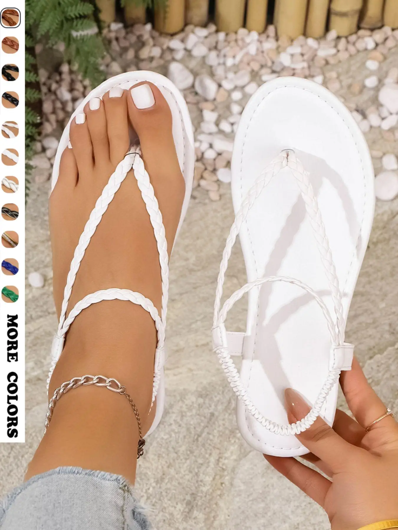Women's Fashionable Plain Color Slide Sandals, Casual Comfortable Flat Sandals for Beach, Home, and Everyday Wear, Trendy All-match Slide Sandals for