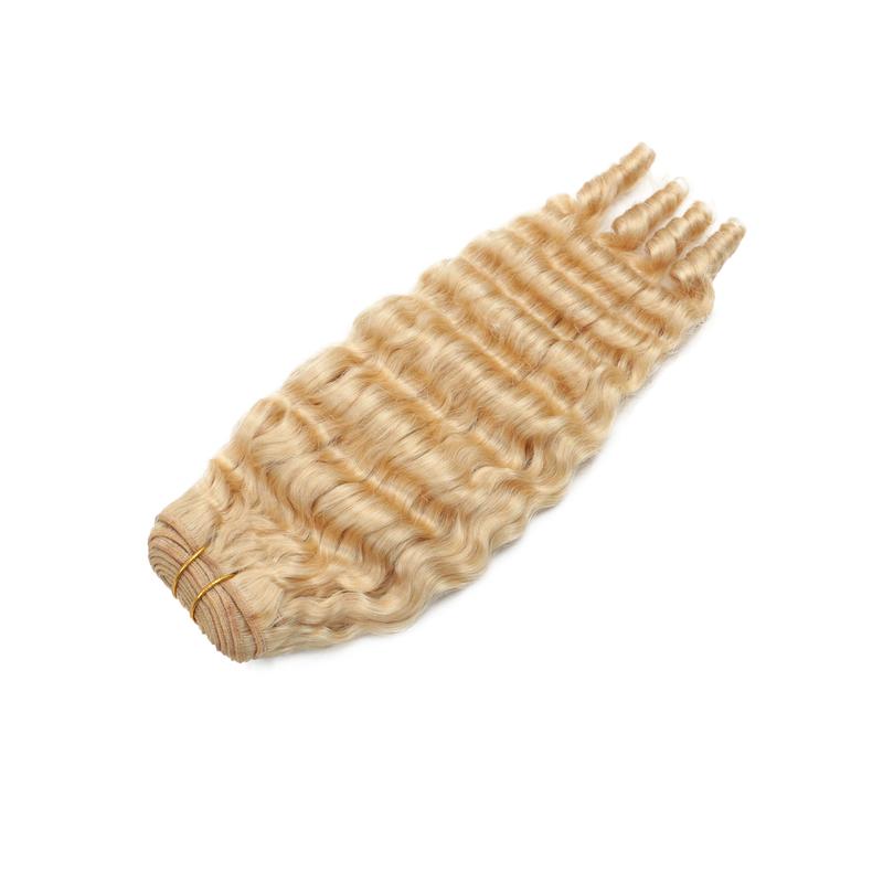 Burmese Curly Bundles Human Hair Water Wave 613 Honey Blonde 20 Inches 3C4A Quick Weave Extensions for Women 100% Unprocessed Virgin Hair Extra Thickness Easy Application