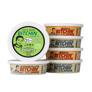 Organic Bitchin' Sauce Sample Pack – Spinach Artichoke, Buffalo, Green Onion, and Roasted Green Chili & Pepita Almond Based Dip and Spread!
