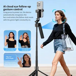 AI Smart Gimbal Tripod Selfie Stick Foldable 360° Auto Follow-Up Face Tracking Gimbal All-in-one Phone Holder For smartphone													