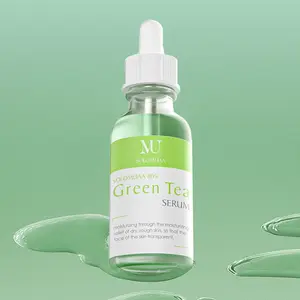 Solomuaa 80% Green Tea Serum with Hyaluronic Acid Vitamin C for Sensitive Skin, 1.01 fl.oz. (30ml) - Moisturizer, Skincare