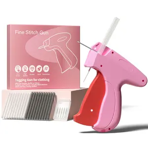 Handheld Sewing Gun for Quick Clothing Repairs, Includes 3 Needles, 4 Cartoon Stickers, 1000 and Pins, DIY Supplies