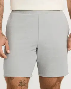 Express Men's 9" Seersucker Fabric Casual Suit Shorts - Matching, Wrinkle-Resistant, Everyday Performance Hybrid, Elastic Waist, Plain Design