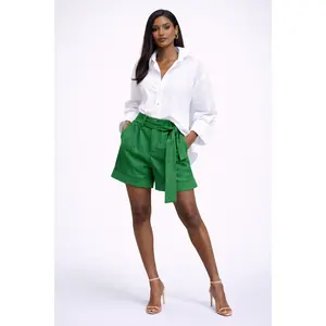 Vegan Leather Bermuda Short Kelly Green