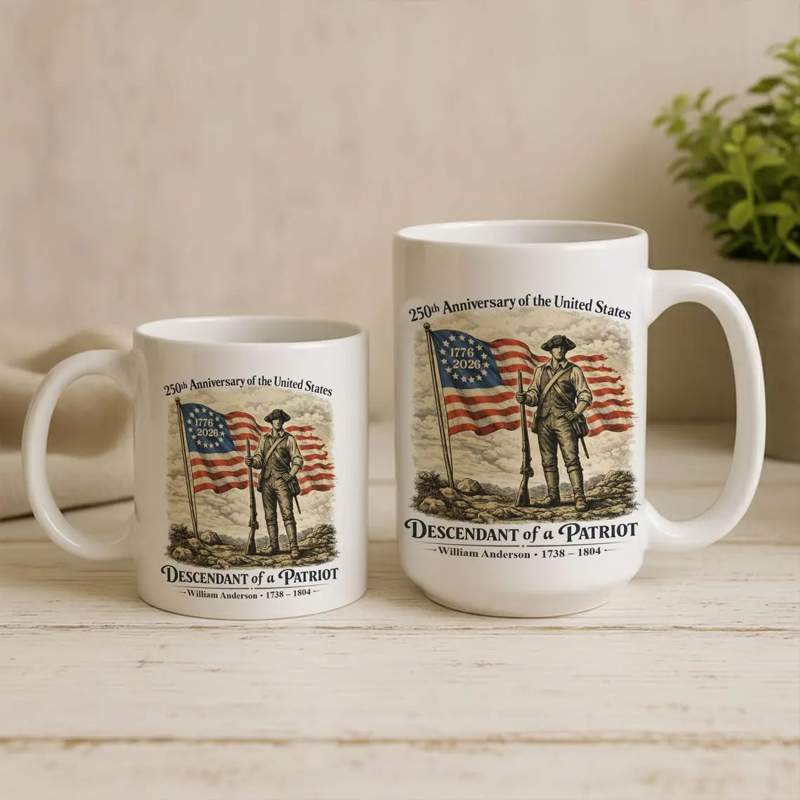 Personalized 250th Anniversary of the United States Mug, Descendant of a  Patriot 17762026 Coffee Cup, Historic American Heritage Gift - TikTok Shop