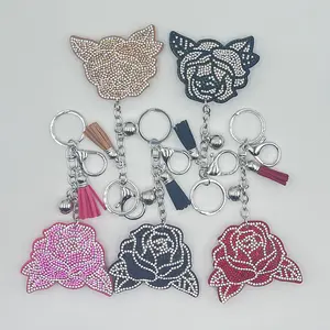 Bling Rhinestone Rose Keychain (Faux Diamond), Luxury Tassel Bag Charm, Perfect Valentine's Day/Christmas Gift for Her