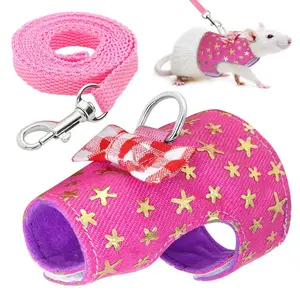 Small Pet Bowtie Harness and Leash Set for Hamster, Rabbit, Guinea Pig, and Ferret