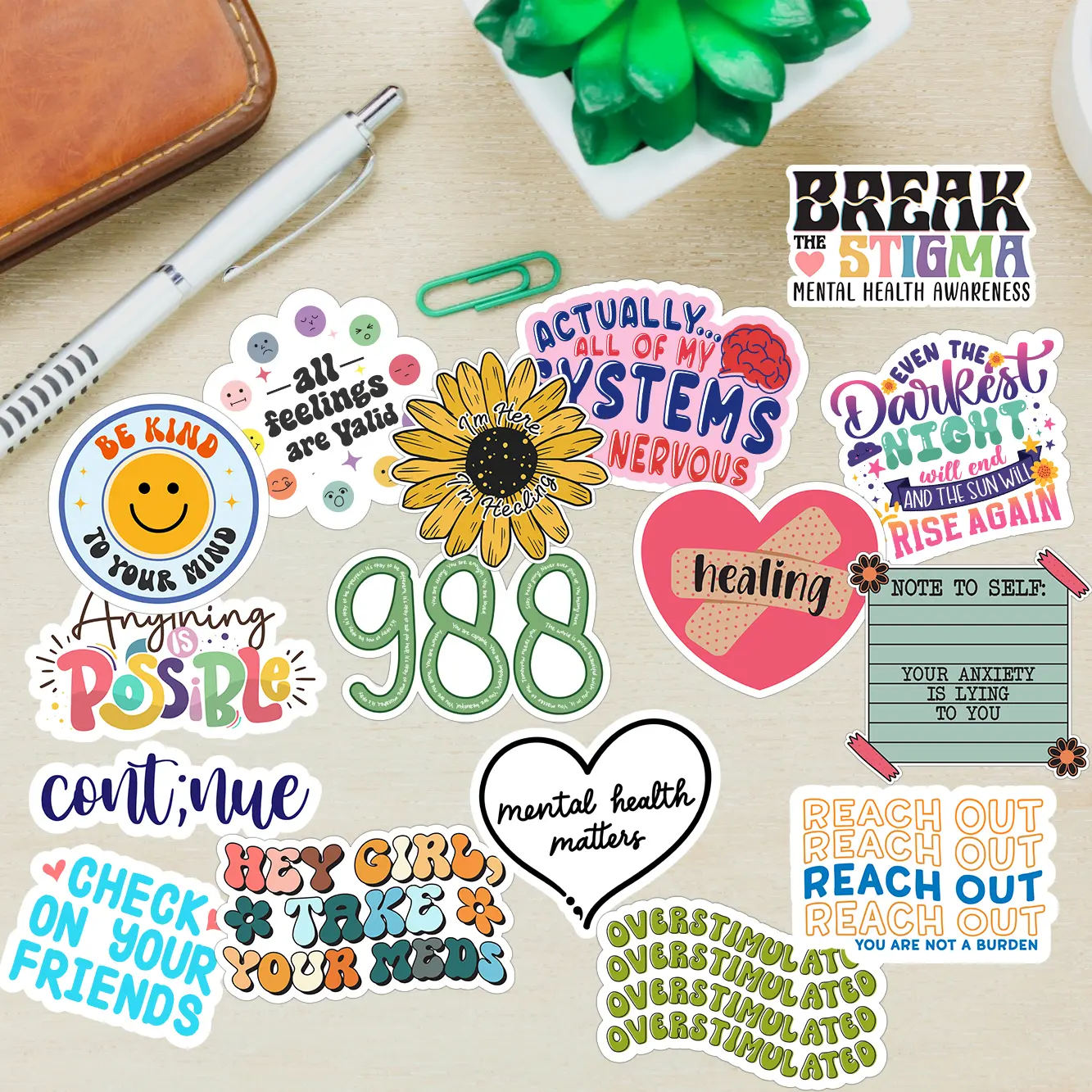 150 PCS Mental Health Matters Stickers Pack for Journals, Laptops ...