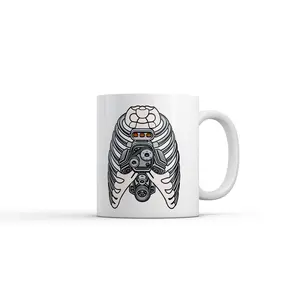 Ribcage Engine Mug Funny Sarcastic Mechanic Graphic Novelty Coffee Cup - 11oz Funny Coffee Mugs Ceramic Printed Drinkware Cup