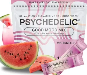 Good Mood Mix - Watermelon - Powder Packets - Calming Kava Drink Mix - Easy Open Single-Serving - Flavored Kava powder - Mucuna Pruriens - Stevia - Non Alcoholic Adaptogen Mocktails - 14 Stick