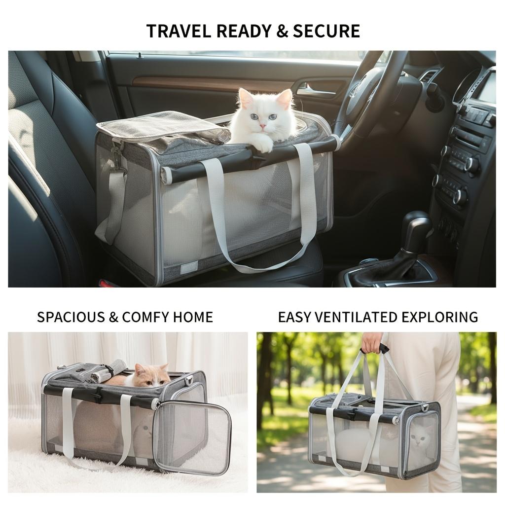Foldable Travel Pet Carriers Car Bags for Medium Cats And Small Dogs - Durable, Breathable,  with Privacy Features, Easy to Carry, Zipper Closure, Portable Pet Crates, Privacy Pet Bags, Oxford Cloth Pet Cages, Dog Travel Bags