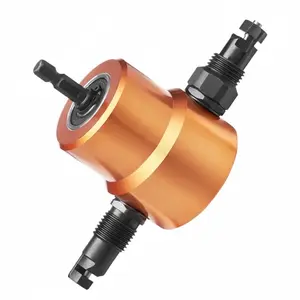 Double Head Sheet Metal Nibbler Cutter, 360° Drill Attachment with Extra Punch & Die