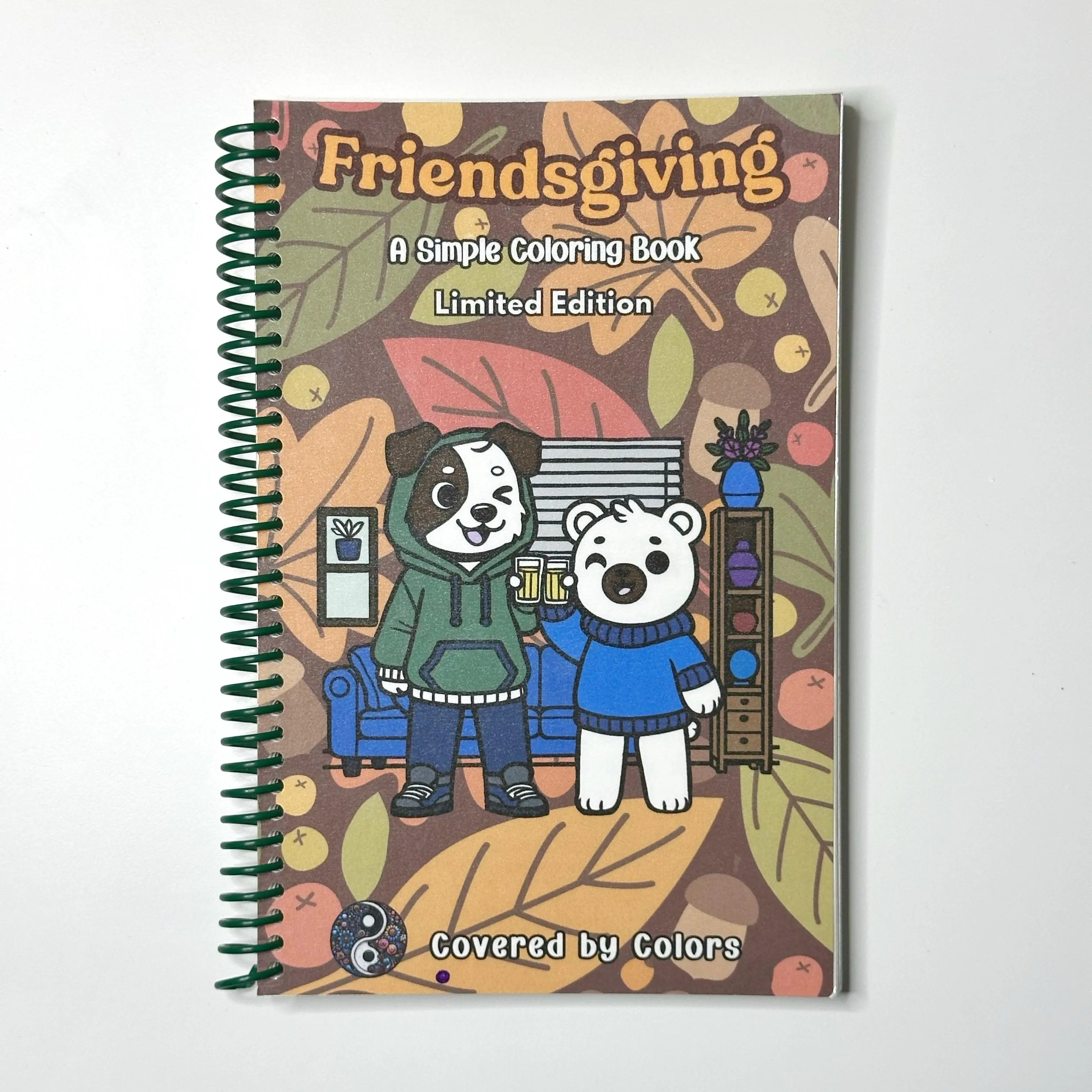 Friendsgiving Bold and Simple Cute Coloring Book for Adults & Kids With Adorable Animal Characters Celebrating Fall and Thanksgiving