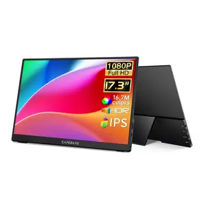 CAPERAVE 17.3" Portable Monitor – Large FHD 1080P Laptop Screen Extender, Dual Monitor Setup for Remote Work, Gaming & Multitasking, Plug & Play USB-C/HDMI