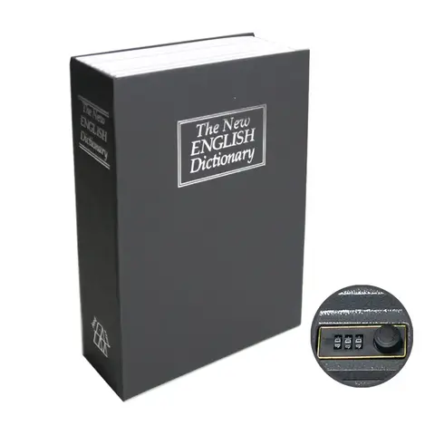 Classic Fashion Book Cover Shelf-Hidden Safe - Metal-Strong Box with Password Lock & Key Lock, 1 Rectangular Portable Storage Box for Cash Jewelry Passport, Home Organizer for Peace of Mind (For Anyone Looking to Keep Their Secrets Safe)