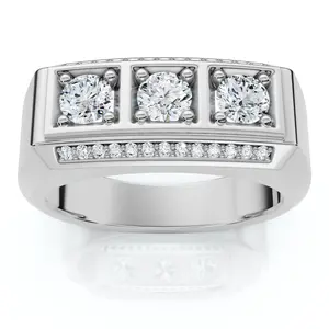 1Ct TW Men's Diamond Ring Lab Grown 14k Gold or Platinum