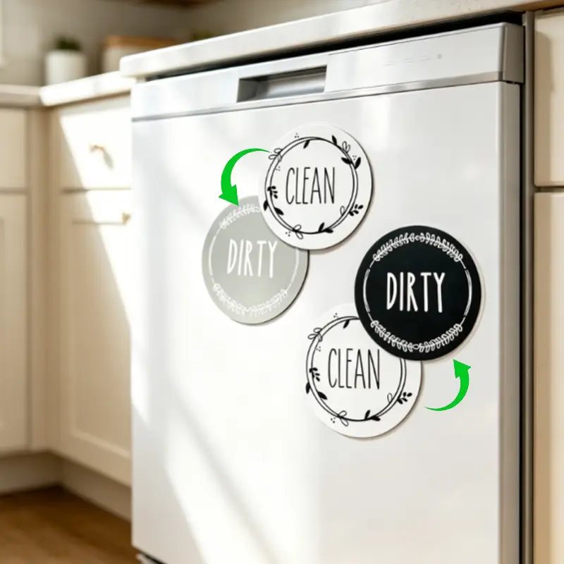 1 PC Dishwasher Magnet Clean Dirty Sign, Double-Sided Strong, Non Scratch, , Powerful Magnetic Dishwasher Sticker, Made Of Scratch Resistant Material, Suitable For Dishwasher, Kitchen Cleaning And Efficient Management, Essential For Home Cooking