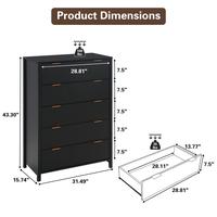 Black 5 Drawer