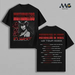 Motionless In White US Tour 2025 Oversized Streetwear Graphic Tee, Retro Acid Wash Y2K Style, Cotton Unisex Graphic T-Shirt, Premium Fit Heavyweight Cotton, Goth Metalcore Fashion, Unique Band Gift, Urban Aesthetic Clothing For Men