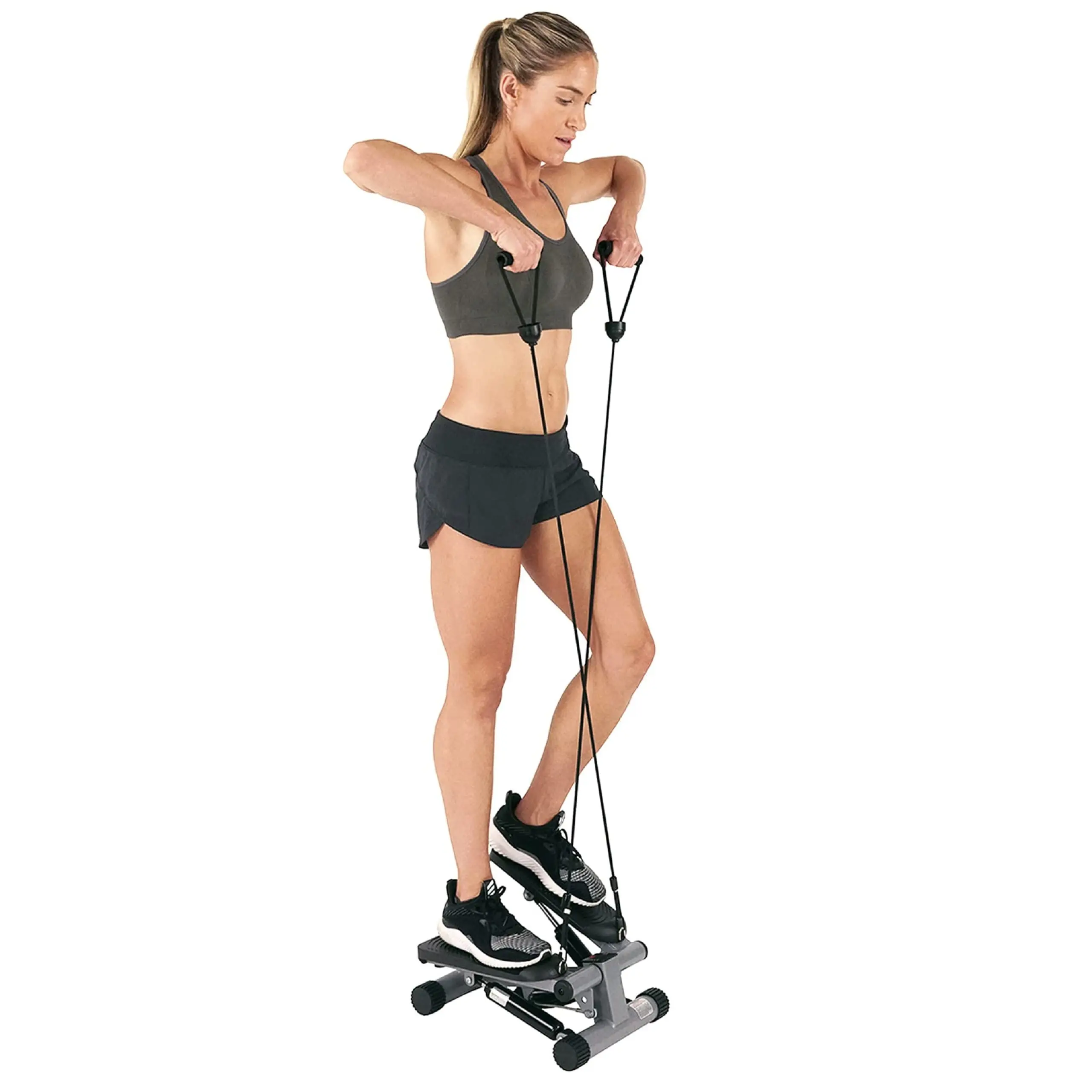 Mini steppers for home use, stair steppers with resistance bands, full body cardio machines, optional smart stepper with SunnyFit app connection