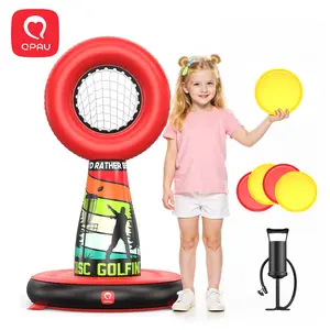 QPAU Inflatable Throwing Game Challenge - Outdside Toss Target Set with 4 Throwing Plates & Pump, Outdoor Toys for Kids 6-15, Ideal Sport Gifts for Teen Girls Boys, Backyard | Camping | Lawn Toss Games