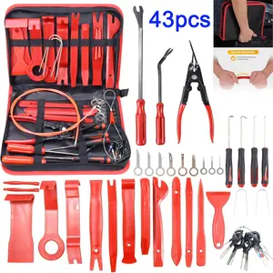 43pcsAuto Interior Disassembly Tool Trim Pry Removal Tool Car Removal Tool Kit Door Panel Radio Stereo Audio Dash Terminal Repair Kit