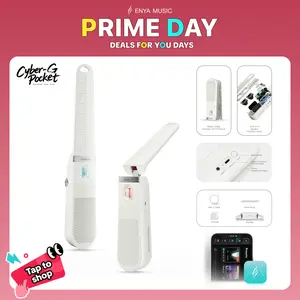 【Music Is Free】Enya CYBER-G Pocket 2-in-1 Playable Speaker,world's first playable speaker,Smart Stringless guitar CyberG PocKet Pocket Cyber Guitar ,foldable and portable , for adults, children, Stringless, Auto Play Mode,Fold to Listen,Unfold to Play