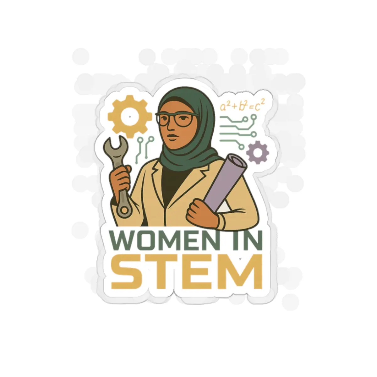 Empowering Women in STEM Die-Cut Stickers - Laptop Decals, Gift for STEM Enthusiasts, Women Empowerment, Science Stickers