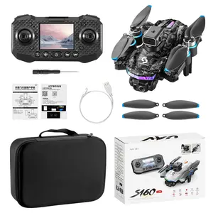 2026 Mini Drone Automatic follow drone Screen Remote Control ESC Dual Camera Brushless Power Optical Flow Hover One Click Start 3D Tumbling Trajectory Flight Black for Birthday Gift
