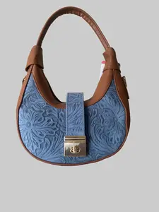 Genuine Leather Embossed Shoulder Bag