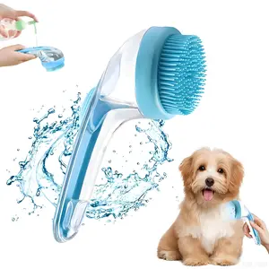 Pet Bath Brush 2 in 1 Dog Bath Brush with Built-in Shampoo Dispenser Multi-functional Dog Bath Brush for Long & Short Haired Dogs Cats Shower