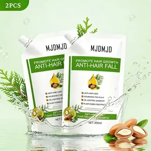 2 PCS Anti Hair Loss Treatment Shampoo, Hair Growth & Thickening Formula with Ginger, Ginseng & Thuja Extract, Dandruff & Oil Control, Strengthening Shampoo for Thinning Hair, Herbal Nourishing Scalp Care for Women & Men, 300ml