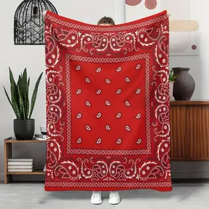 High Quality Bandana Pattern Red Blanket Perfect Gift For All Seasons Ultra Soft Thickened Material Classic Bandana cozy Design In Vibrant Red Ideal Present Friends Family Versatile Throw Home Decor And Travel Comfort warm throw nap girl Butterfly blanket