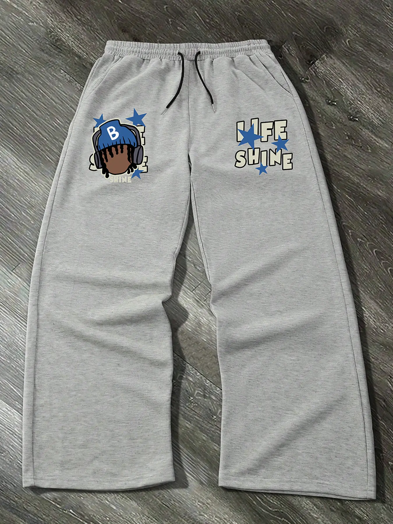 Men's Casual Long Pants, Classic Straight Leg Wide Leg Design, Available in Light Blue and Multiple Colors, Perfect for Daily Wear Aesthetic, Drawstring Casual Trousers