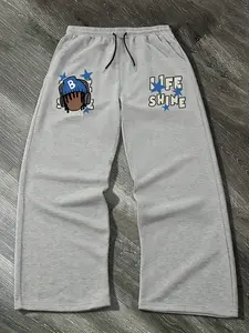 Men's Casual Long Pants, Classic Straight Leg Wide Leg Design, Available in Light Blue and Multiple Colors, Perfect for Daily Wear Aesthetic, Drawstring Casual Trousers